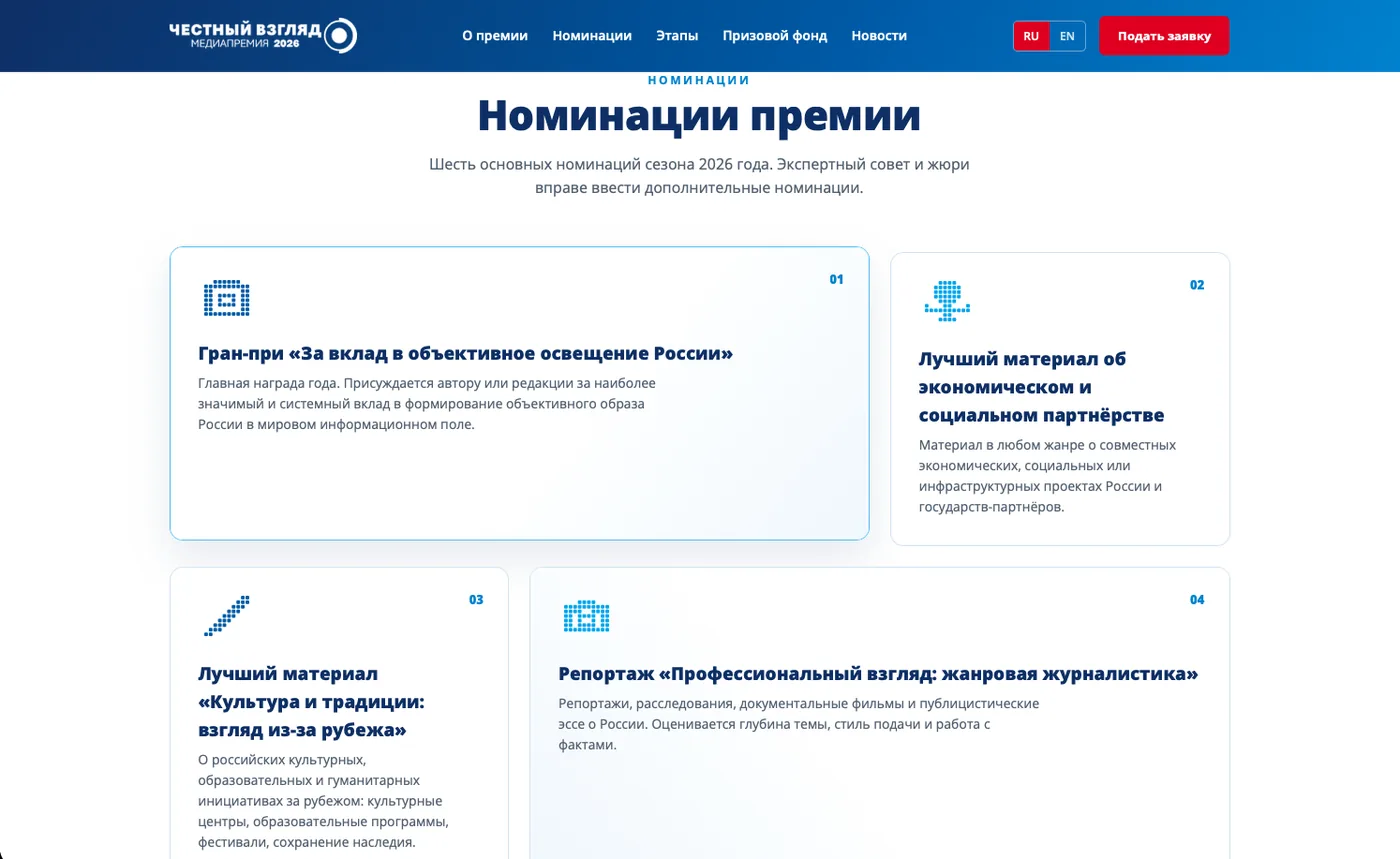Честный взгляд: Номинации