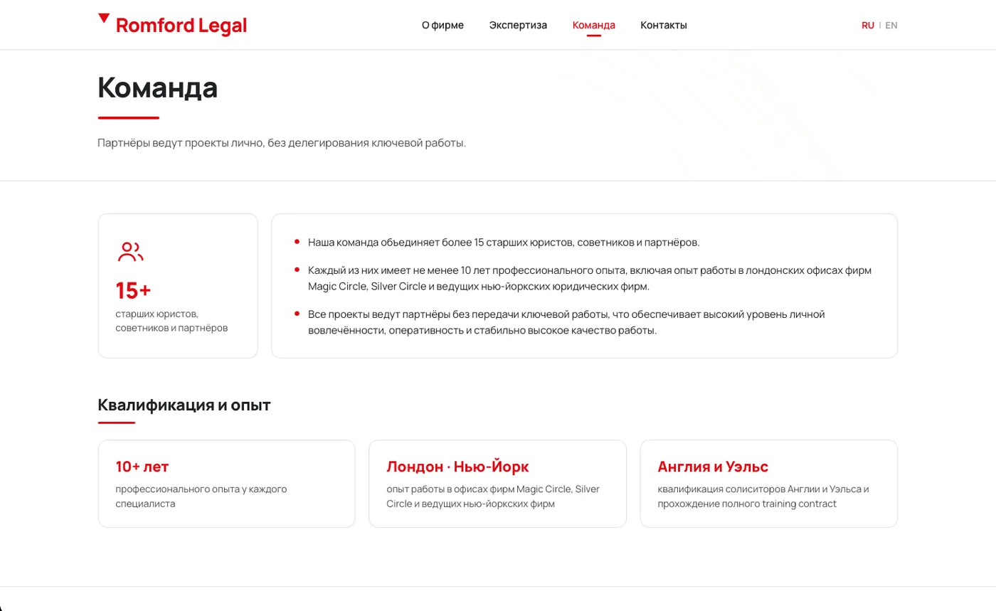 Romford Legal: Команда